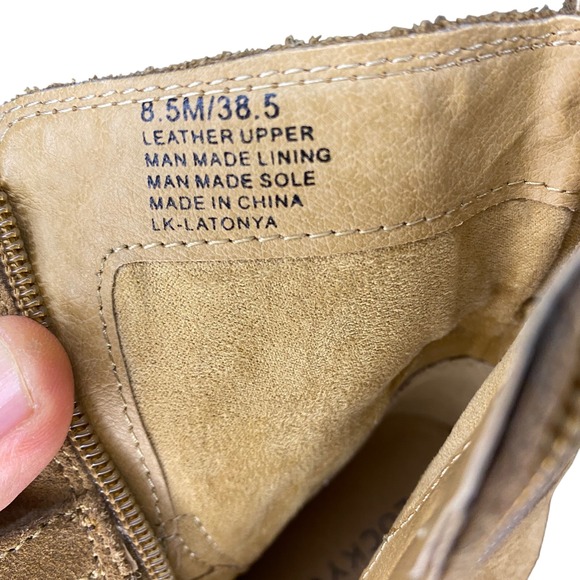 Lucky Brand Latonya Women's Suede Leather‎ Buckle Strap Ankle Boots Tan Brown - Picture 9 of 10